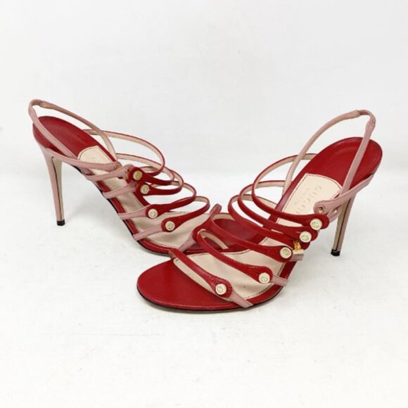 Gucci #6R3U1E Carmine Heels Size 38 - Picture 1 of 7